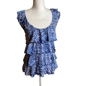 Express Sleeveless Summer Casual Lightweight Scoop Neck Tiered Top